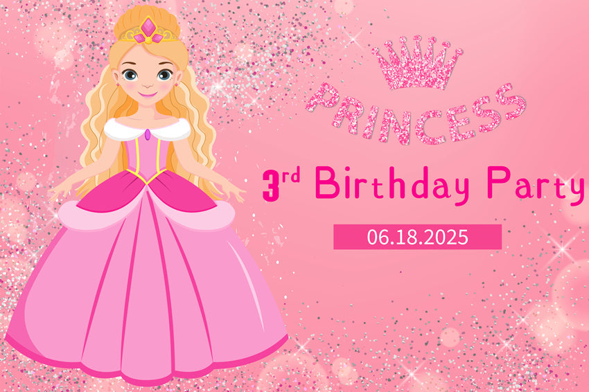 Individuell gestaltete Geburtstagskulisse Pink Girl Glittery Rosa Hintergrund LXX1-206