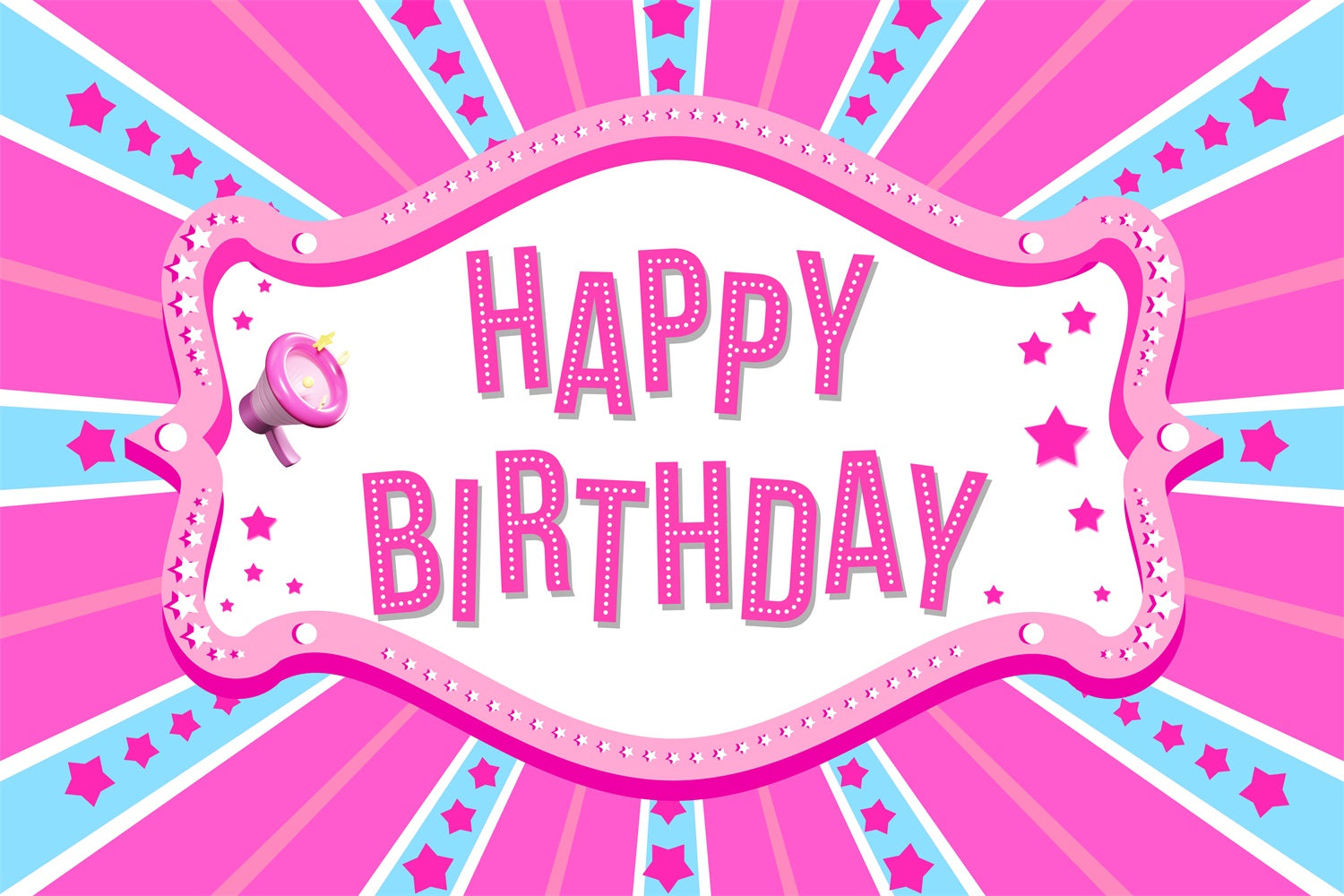 Individuelle Happy Birthday Backdrop Rosa Puppe Karneval Inspirierten Hintergrund LXX1-208