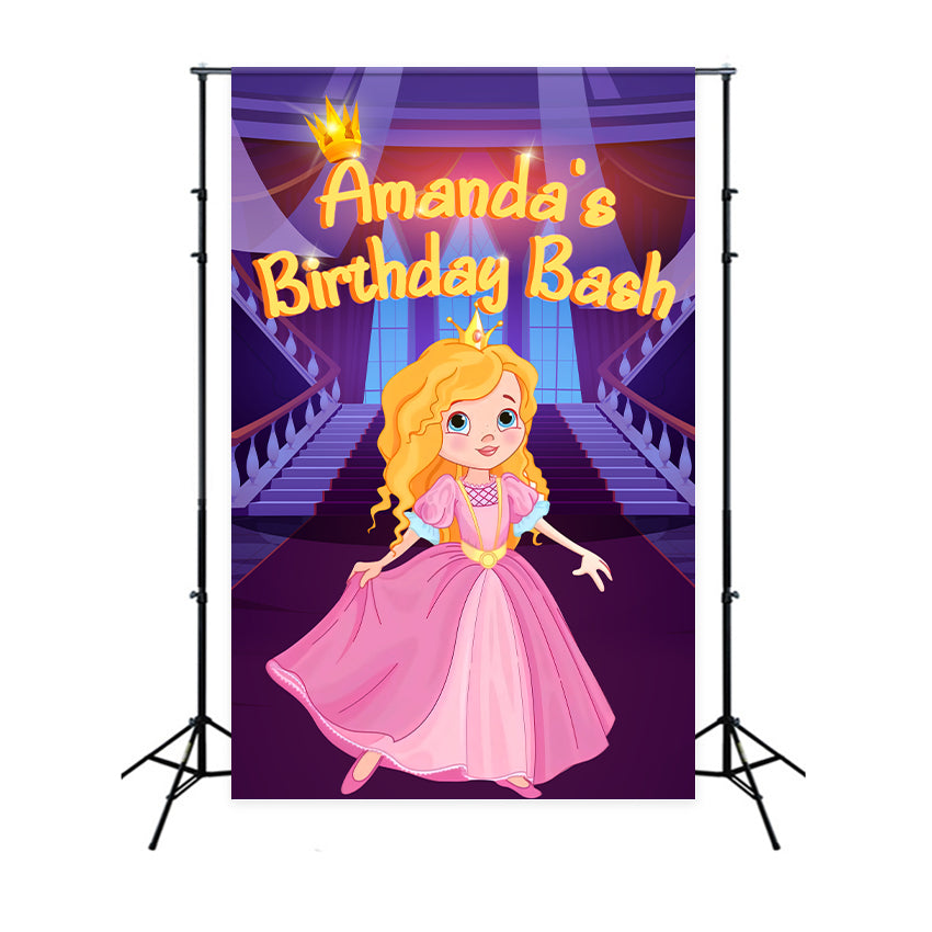 Personalisierte Geburtstagskulissen Rosa Puppe Amanda Magical Backdrop LXX1-215