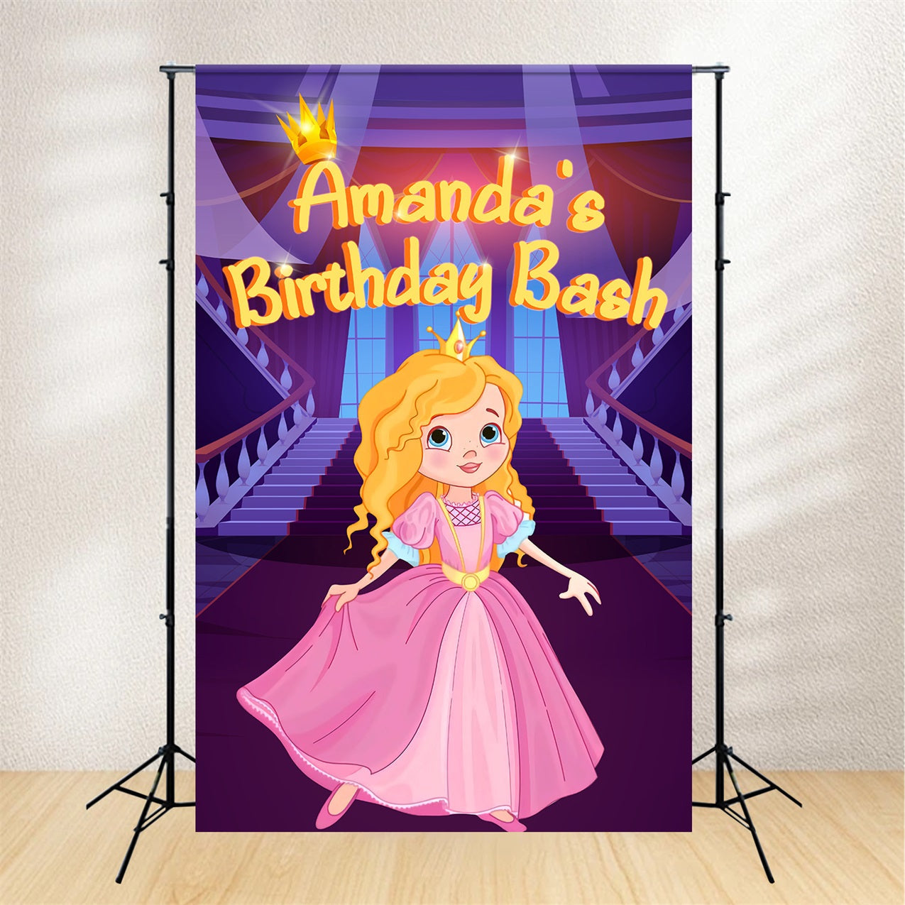 Personalisierte Geburtstagskulissen Rosa Puppe Amanda Magical Backdrop LXX1-215