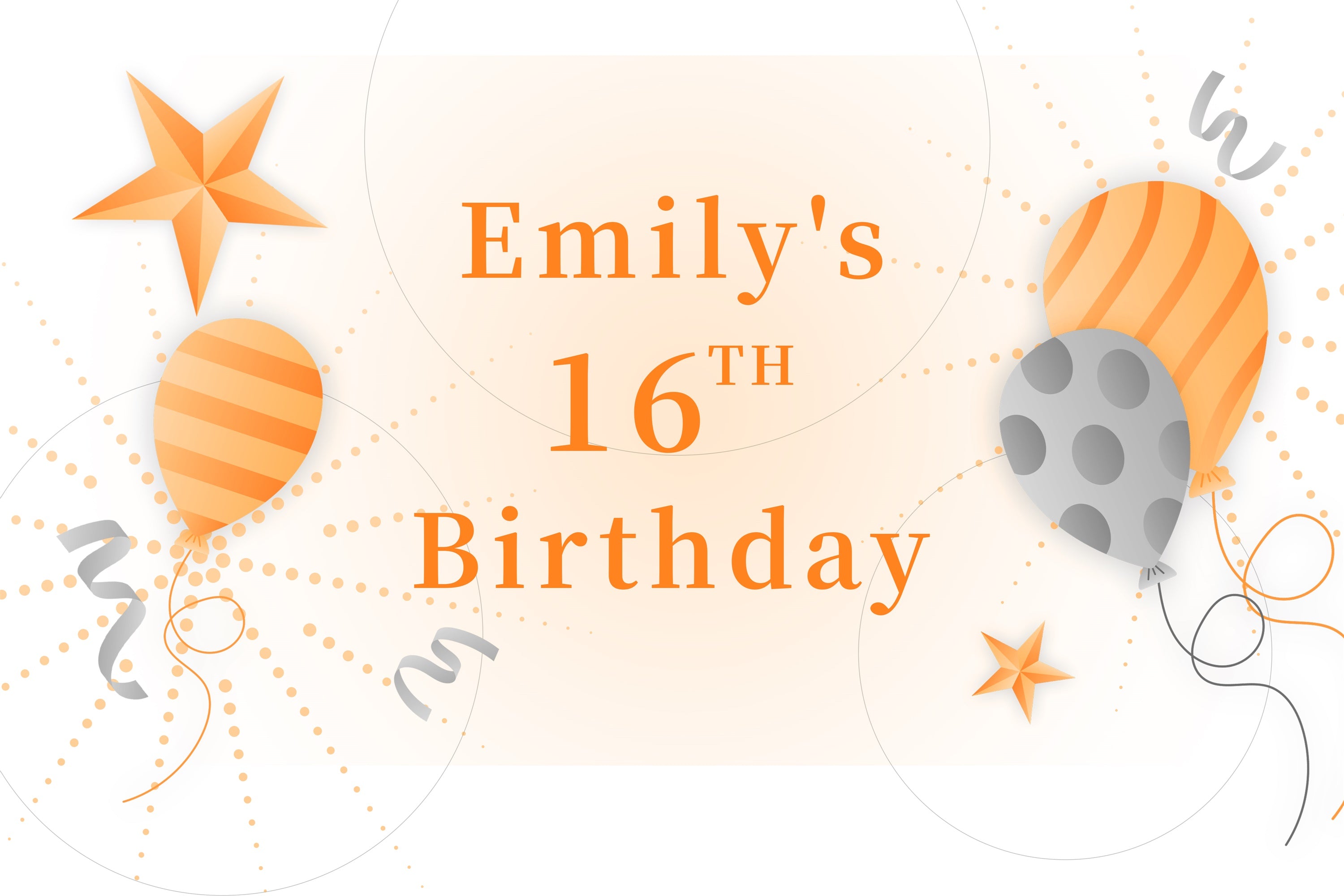 Custom Birthday Backdrops 16. Orange Star Ballon Backdrop LXX1-218