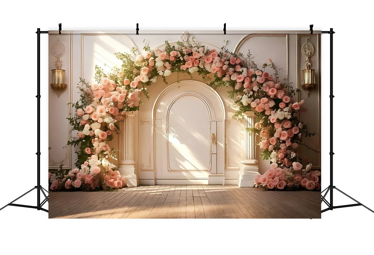 Haustierfotografie Backdrop Soft Blush Floral Arch Backdrop LXX1-253
