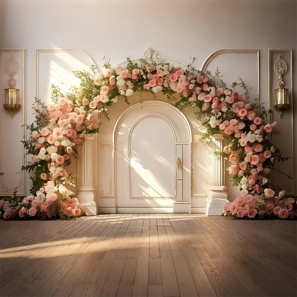Haustierfotografie Backdrop Soft Blush Floral Arch Backdrop LXX1-253
