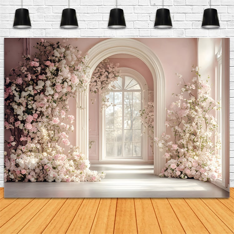 Backdrops für Haustierfotografie Pastell Blumen Bogen Hintergrund LXX1-254