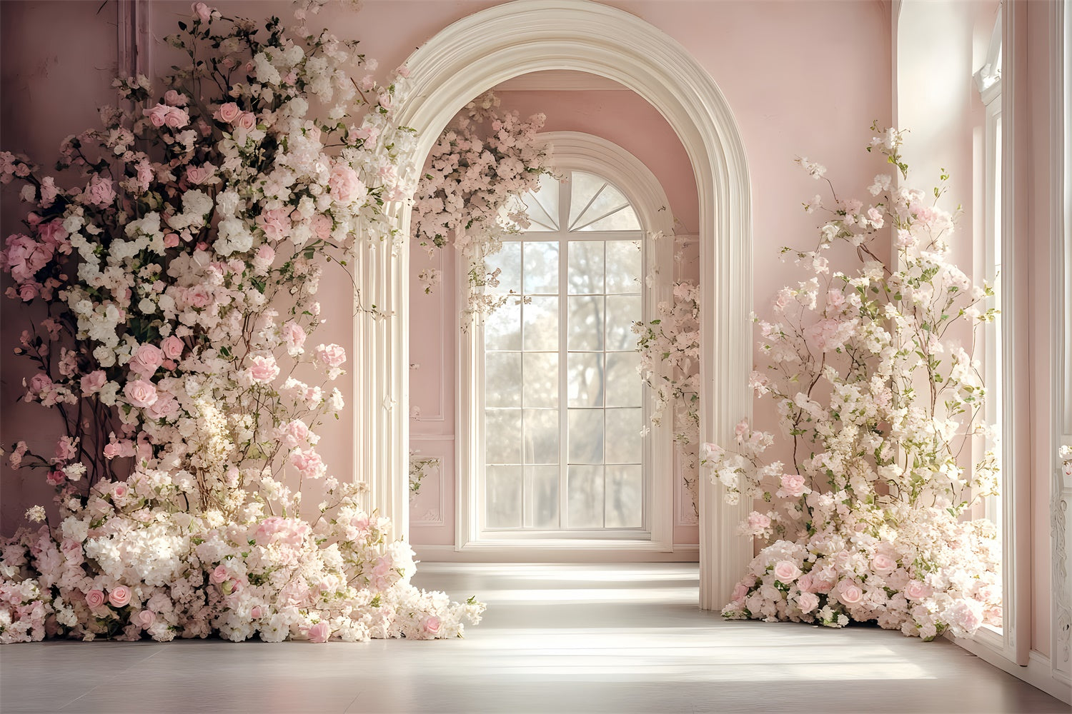 Backdrops für Haustierfotografie Pastell Blumen Bogen Hintergrund LXX1-254