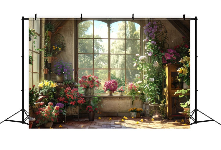 Tierfotografie Hintergrundkulisse Üppige Blume Sonnig Fenster Hintergrund LXX1-259