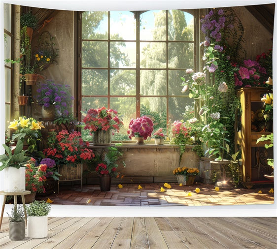 Tierfotografie Hintergrundkulisse Üppige Blume Sonnig Fenster Hintergrund LXX1-259