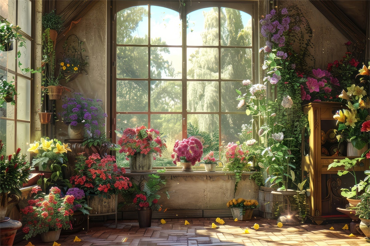 Tierfotografie Hintergrundkulisse Üppige Blume Sonnig Fenster Hintergrund LXX1-259