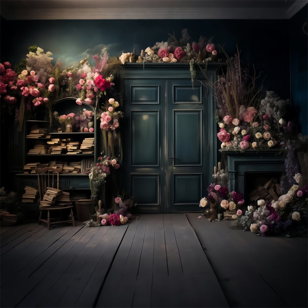 Haustierfotografie Hintergrundkulissen Gemütliches Arbeitszimmer Rosa Blume Hintergrund LXX1-263