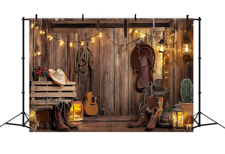Backdrop für Haustiere Country Gitarre Sattel Laterne Backdrop LXX1-265