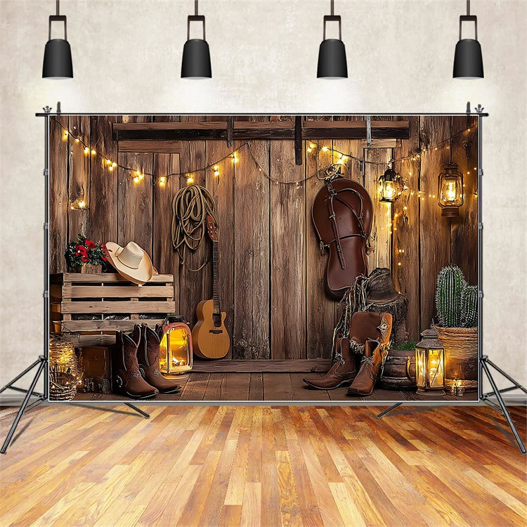 Backdrop für Haustiere Country Gitarre Sattel Laterne Backdrop LXX1-265