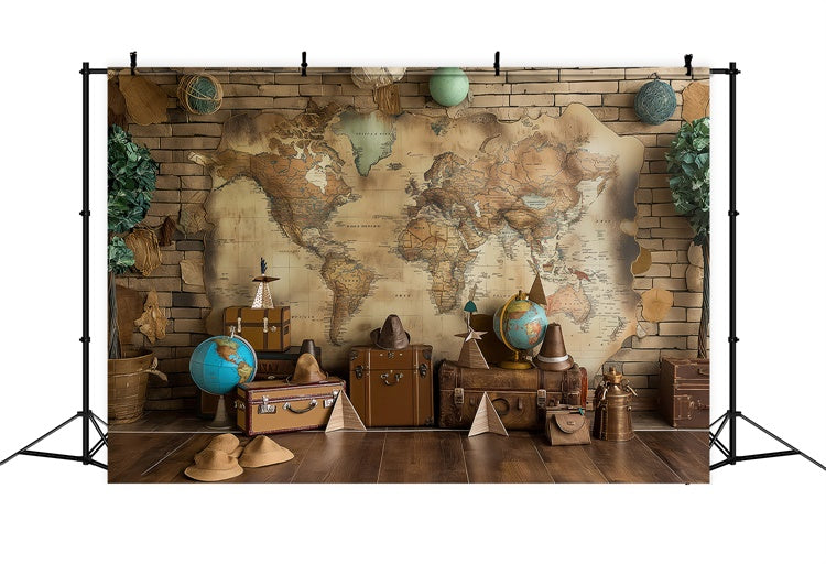Backdrop Haustier Rustikale Reiseabenteuer Karte Backdrop LXX1-266