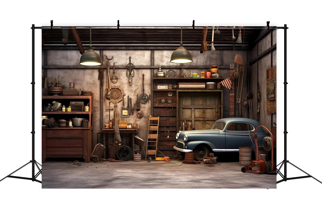 Haustier Hintergrund Timeworn Garage Reparatur Requisiten Hintergrund LXX1-267