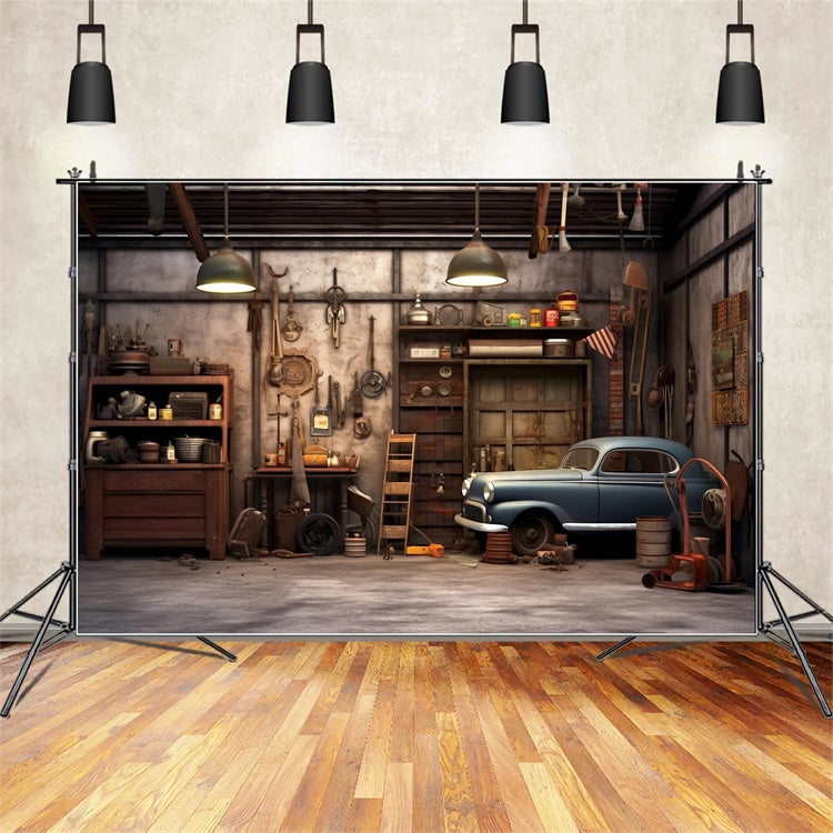 Haustier Hintergrund Timeworn Garage Reparatur Requisiten Hintergrund LXX1-267