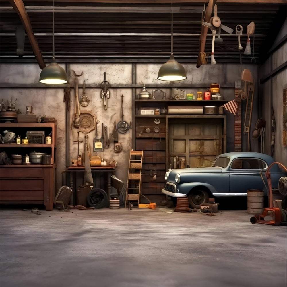 Haustier Hintergrund Timeworn Garage Reparatur Requisiten Hintergrund LXX1-267