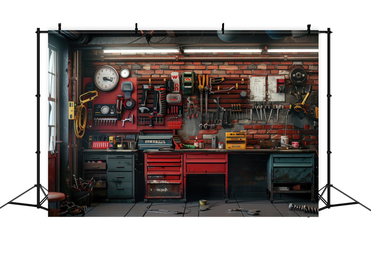 Haustierfotografie Hintergrund Moderne Werkzeugwand Garage Hintergrund LXX1-268