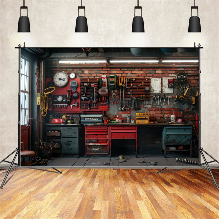 Haustierfotografie Hintergrund Moderne Werkzeugwand Garage Hintergrund LXX1-268