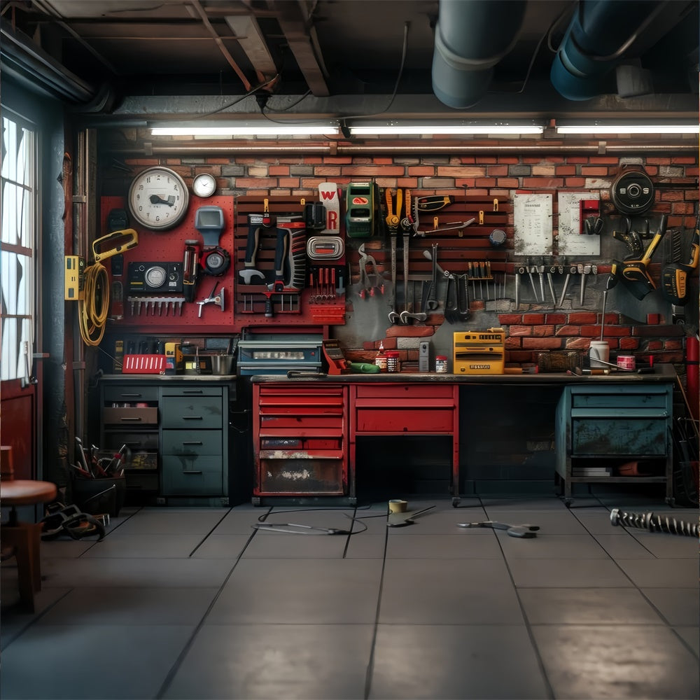 Haustierfotografie Hintergrund Moderne Werkzeugwand Garage Hintergrund LXX1-268