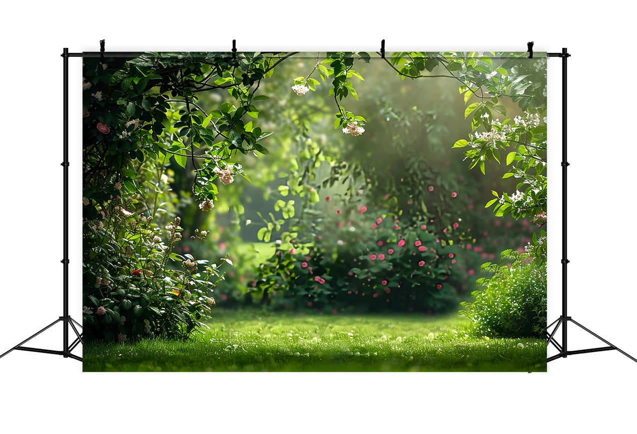 Haustier-Fotohintergrund Romantischer Gartenweg Blumenhintergrund LXX1-269
