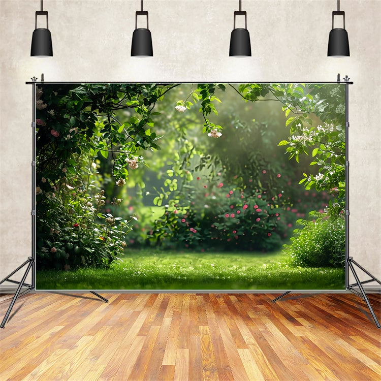Haustier-Fotohintergrund Romantischer Gartenweg Blumenhintergrund LXX1-269