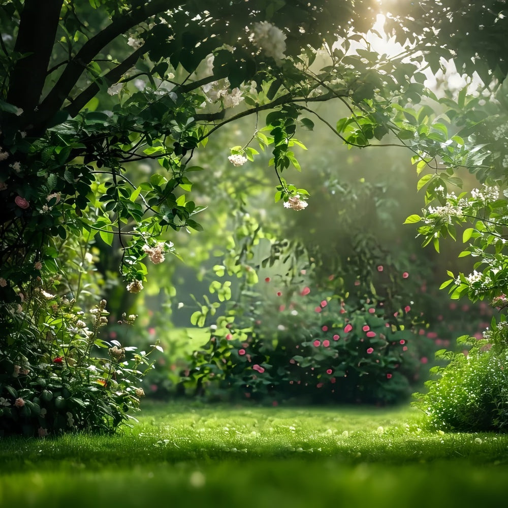 Haustier-Fotohintergrund Romantischer Gartenweg Blumenhintergrund LXX1-269