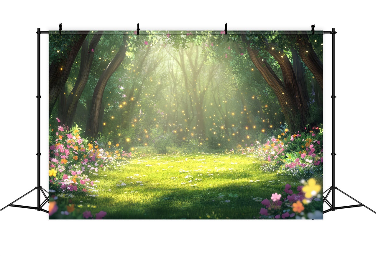 Haustier Fotografie Hintergrund Verträumter Wald Blumen Hintergrund LXX1-272