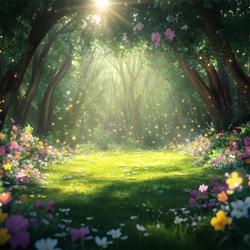 Haustier Fotografie Hintergrund Verträumter Wald Blumen Hintergrund LXX1-272