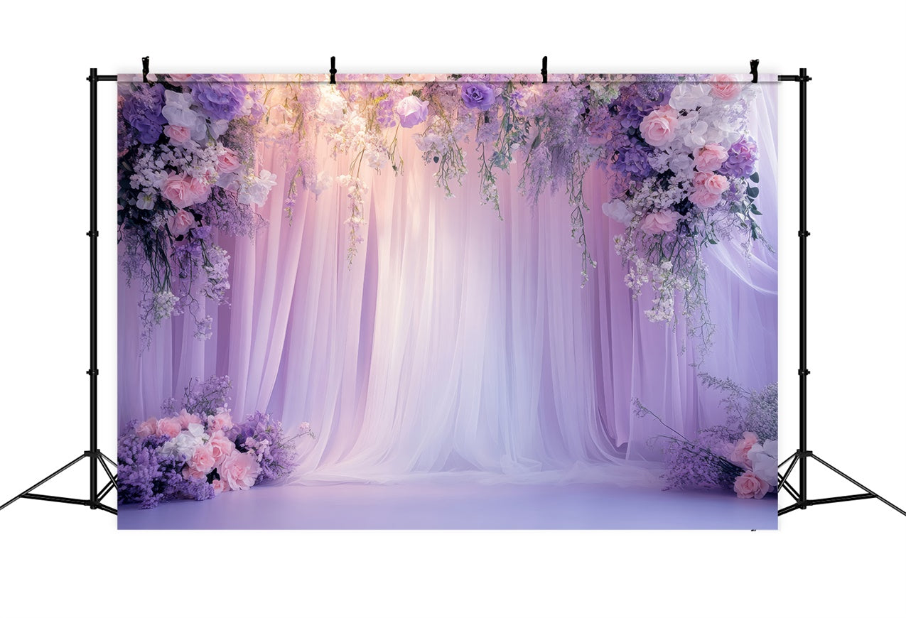 Pet Backdrop Verträumter Lavendel Florale Eleganz Hintergrund LXX1-276