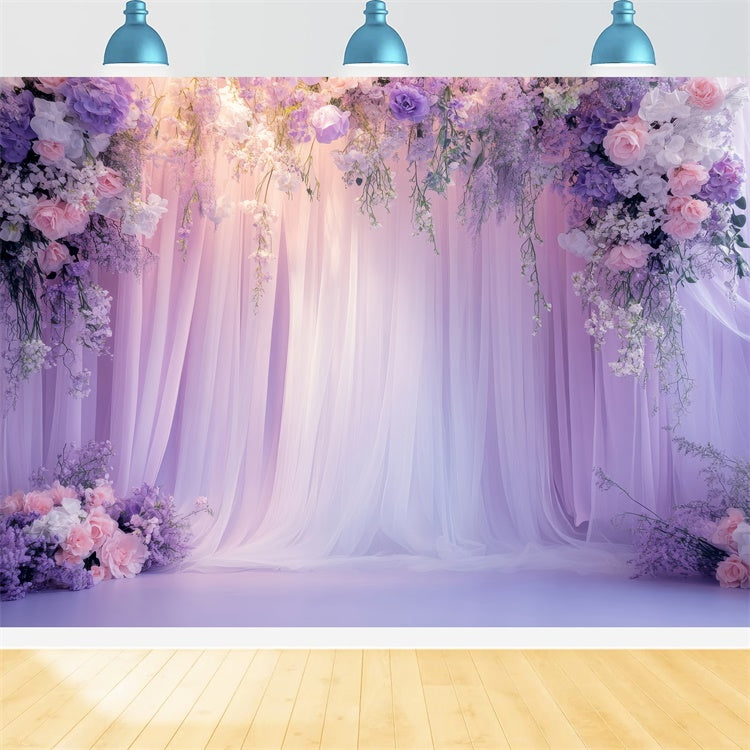 Pet Backdrop Verträumter Lavendel Florale Eleganz Hintergrund LXX1-276