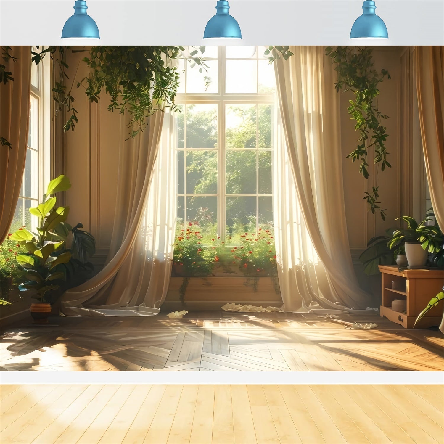 Haustierfotografie Hintergrund Sonnenlicht Fenster Szene Hintergrund LXX1-278