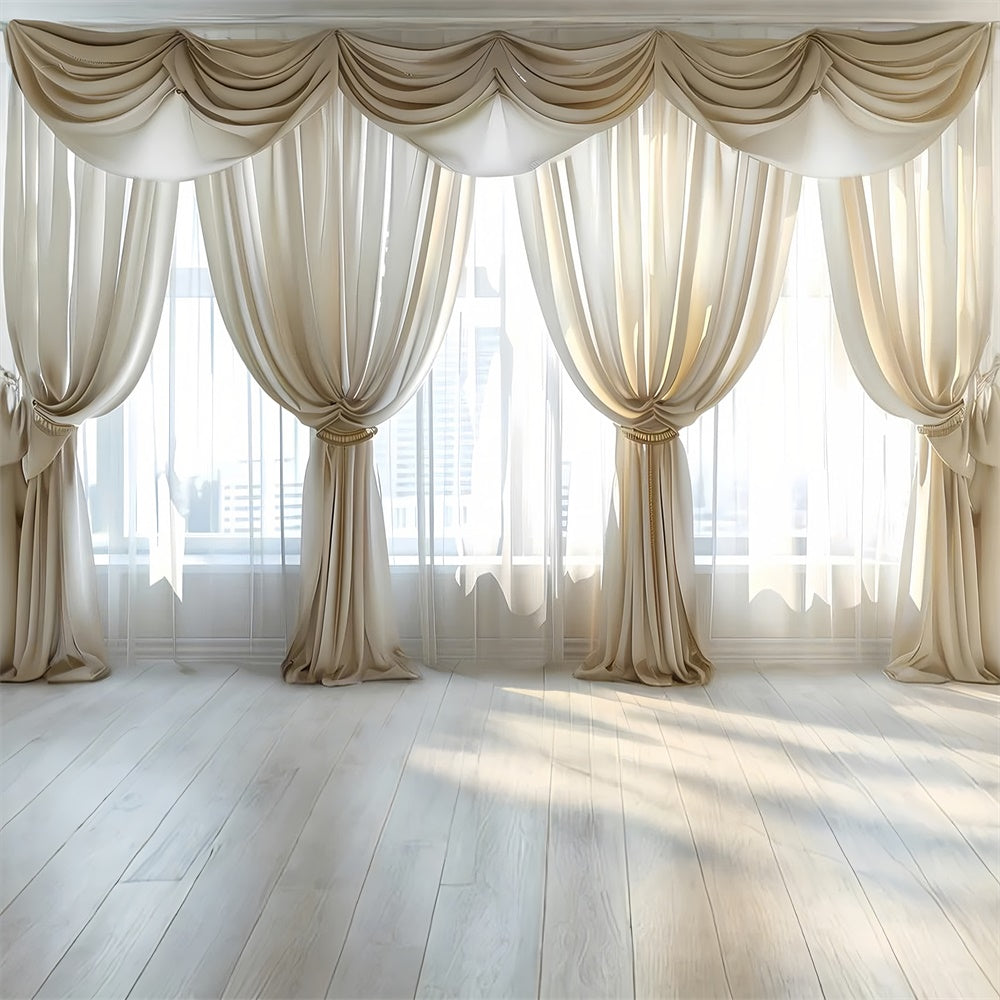 Haustierfotografie Hintergrundbilder Elegante elfenbeinfarbene Drapierungen Hintergrund LXX1-280