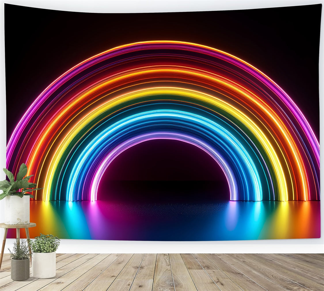 Haustier-Fotohintergrund Neonbogen-Kunsthintergrund LXX1-289