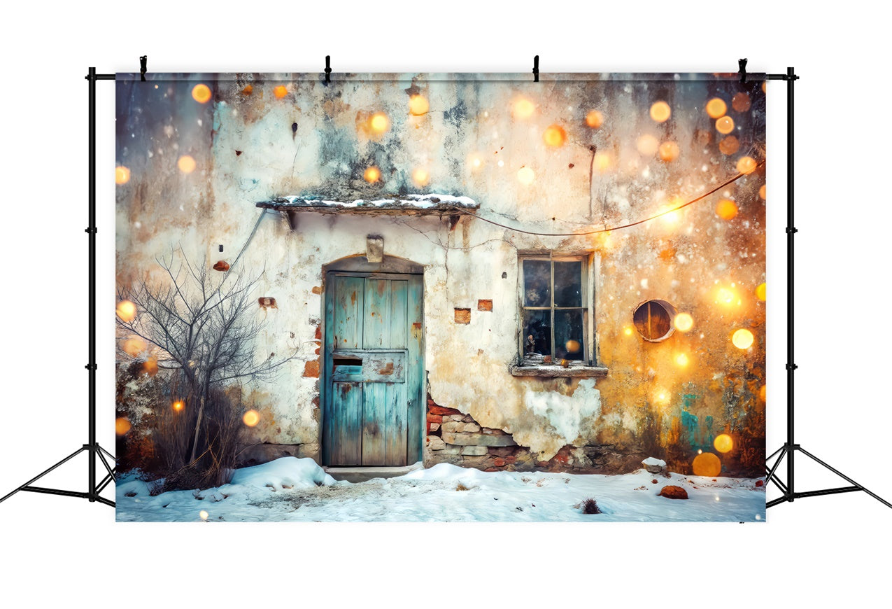Haustier-Hintergrundkulisse Gemütlicher Schnee Rustikale Landhaus-Hintergrundkulisse LXX1-291
