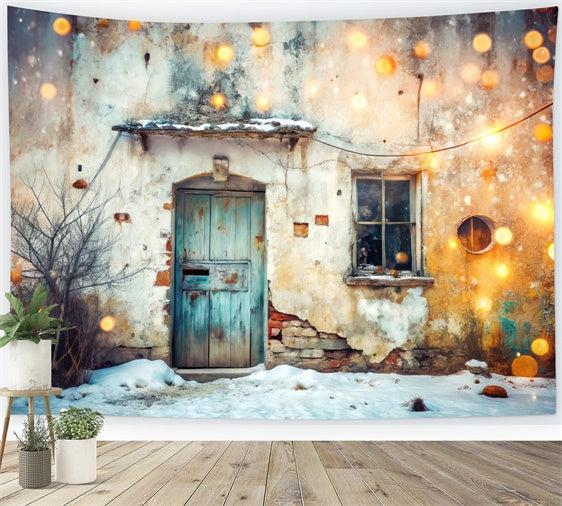 Haustier-Hintergrundkulisse Gemütlicher Schnee Rustikale Landhaus-Hintergrundkulisse LXX1-291