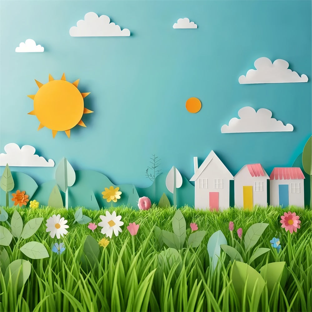 Pet Backdrop Floral Papierausschnitt Landschaft Backdrop LXX1-297