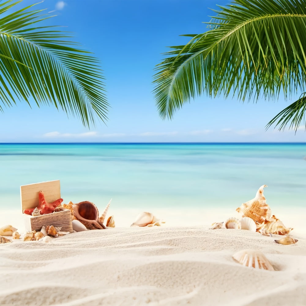 Himmel Fotografie Backdrop Tropische Muscheln Ruhiger Ozean Backdrop LXX1-308