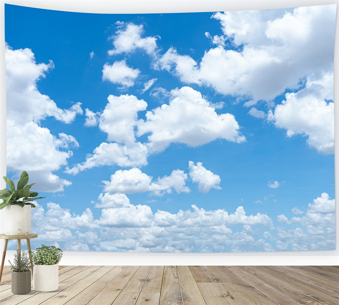 Wolken Fotohintergrund Ausgedehnter Himmel Puffy Clouds Backdrop LXX1-320