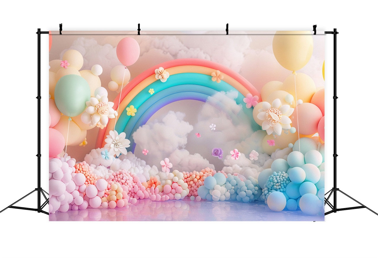 Wolken Fotohintergrund Regenbogen Ballon Blume Hintergrund LXX1-336