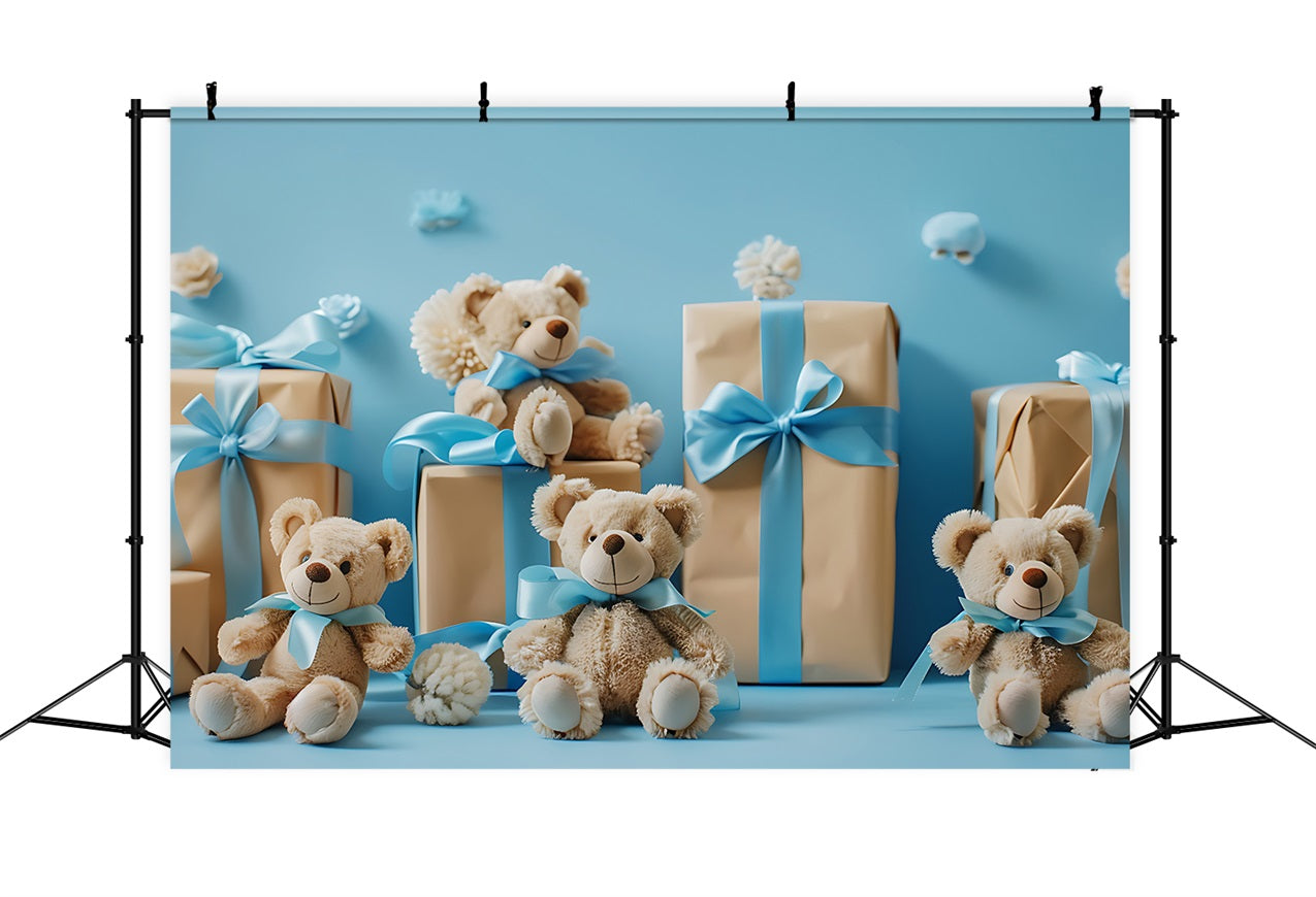 Backdrop Wolke Blau Teddybären Geschenkboxen Backdrop LXX1-341