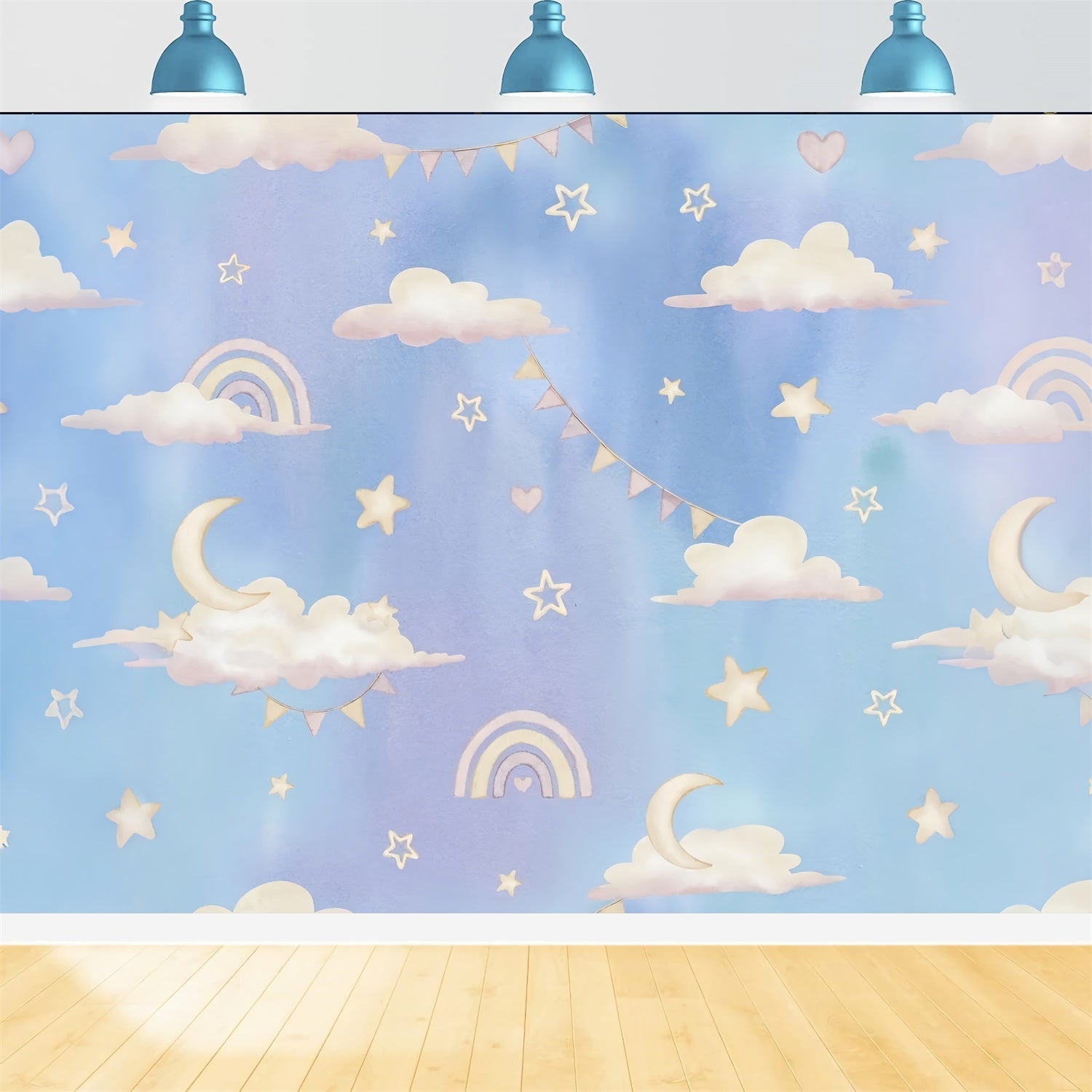 Backdrop Wolken Pastell Sternennacht Backdrop LXX1-344