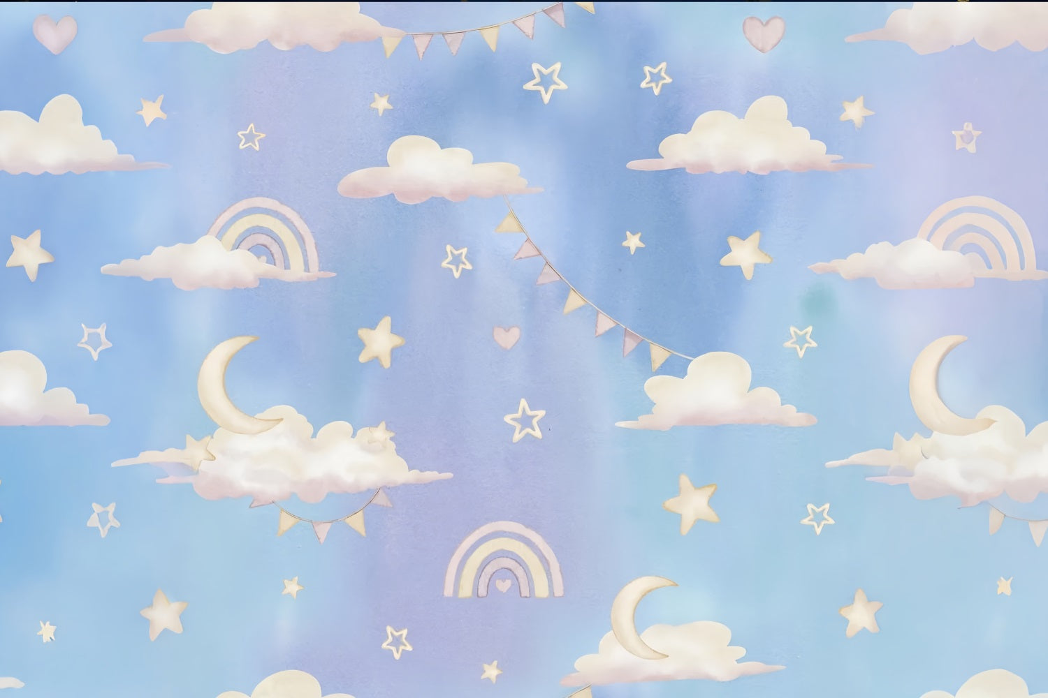 Backdrop Wolken Pastell Sternennacht Backdrop LXX1-344