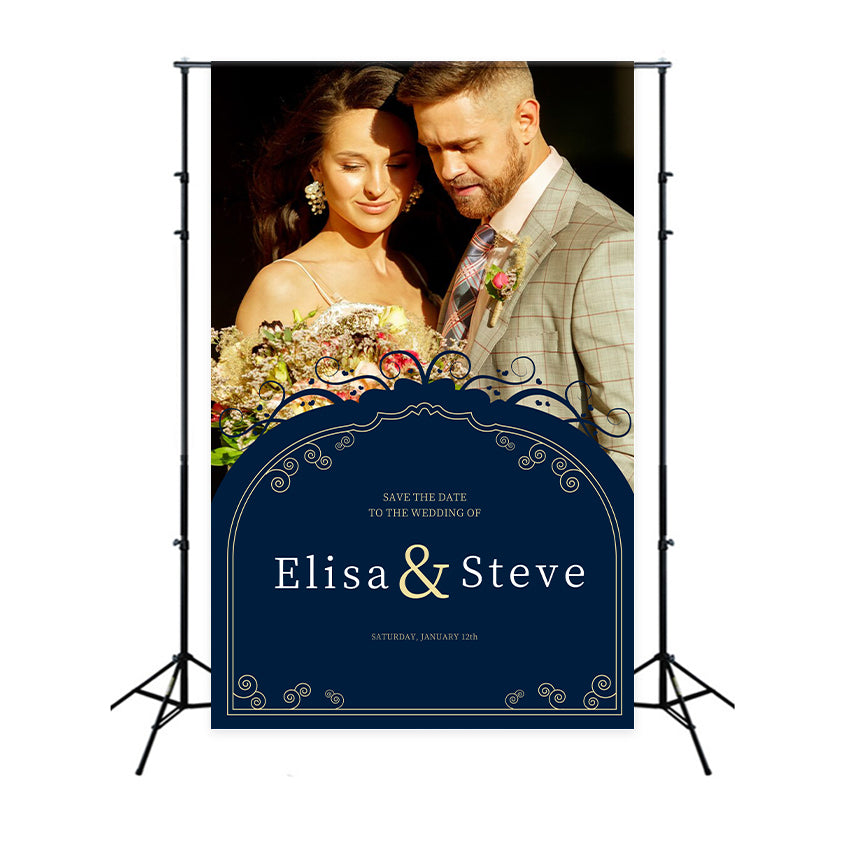 Personalisierte Hochzeit Backdrop Golden Glow Romance Backdrop LXX2-132