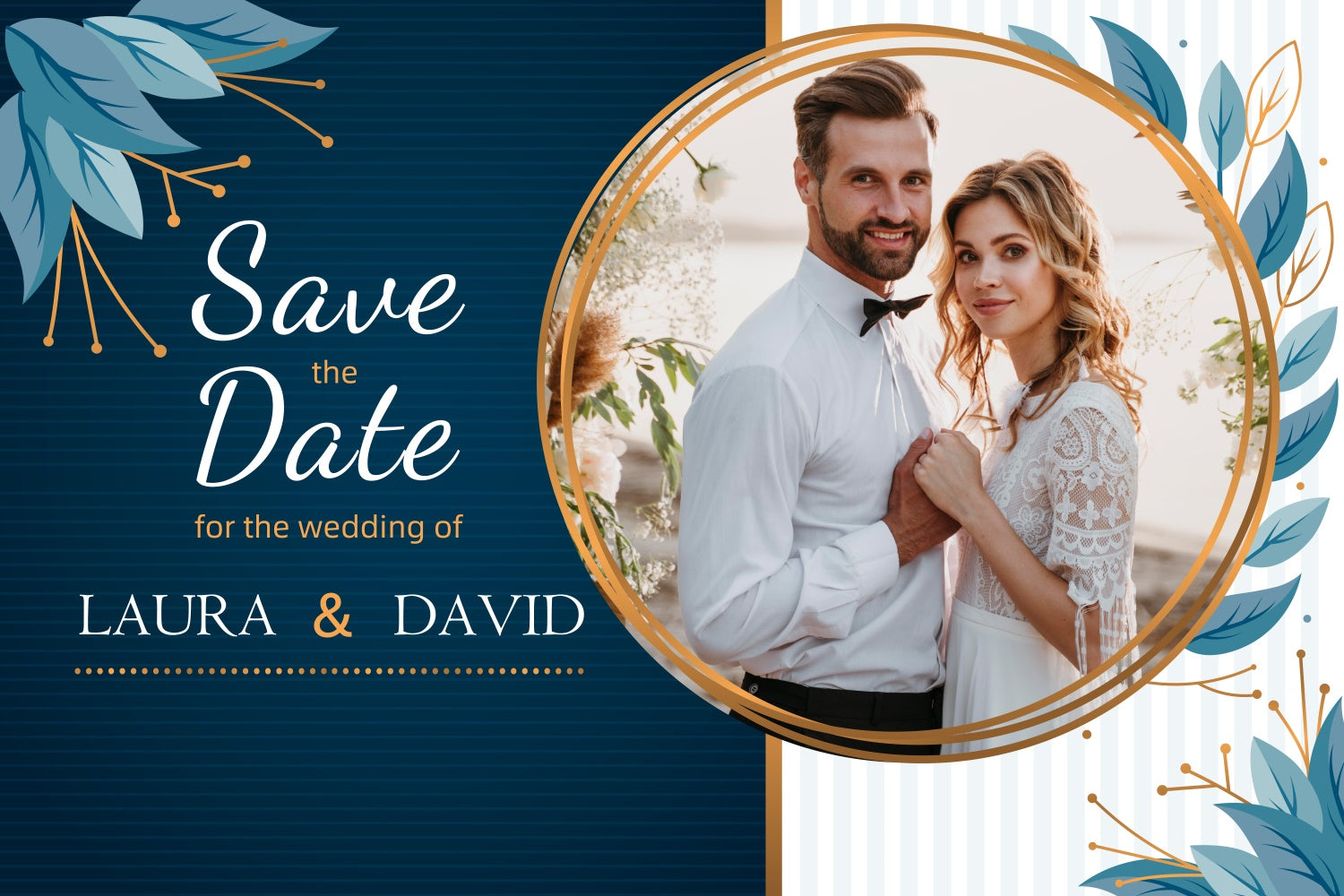 Individueller Hintergrund für die Hochzeit Klassisch Gold Blau Bliss Hintergrund LXX2-144