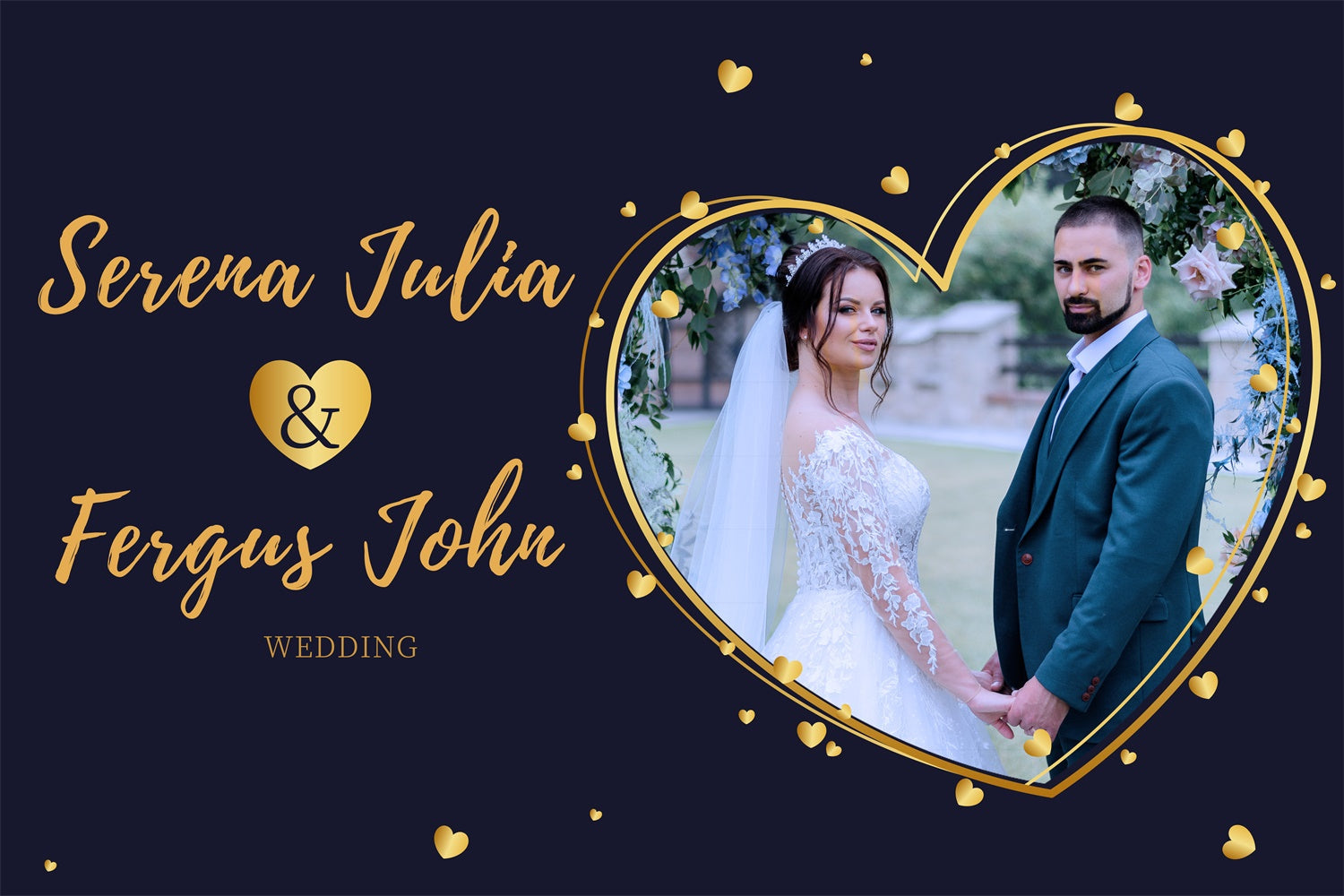 Custom Backdrop für Hochzeit Charming Golden Heart Arch Backdrop LXX2-145
