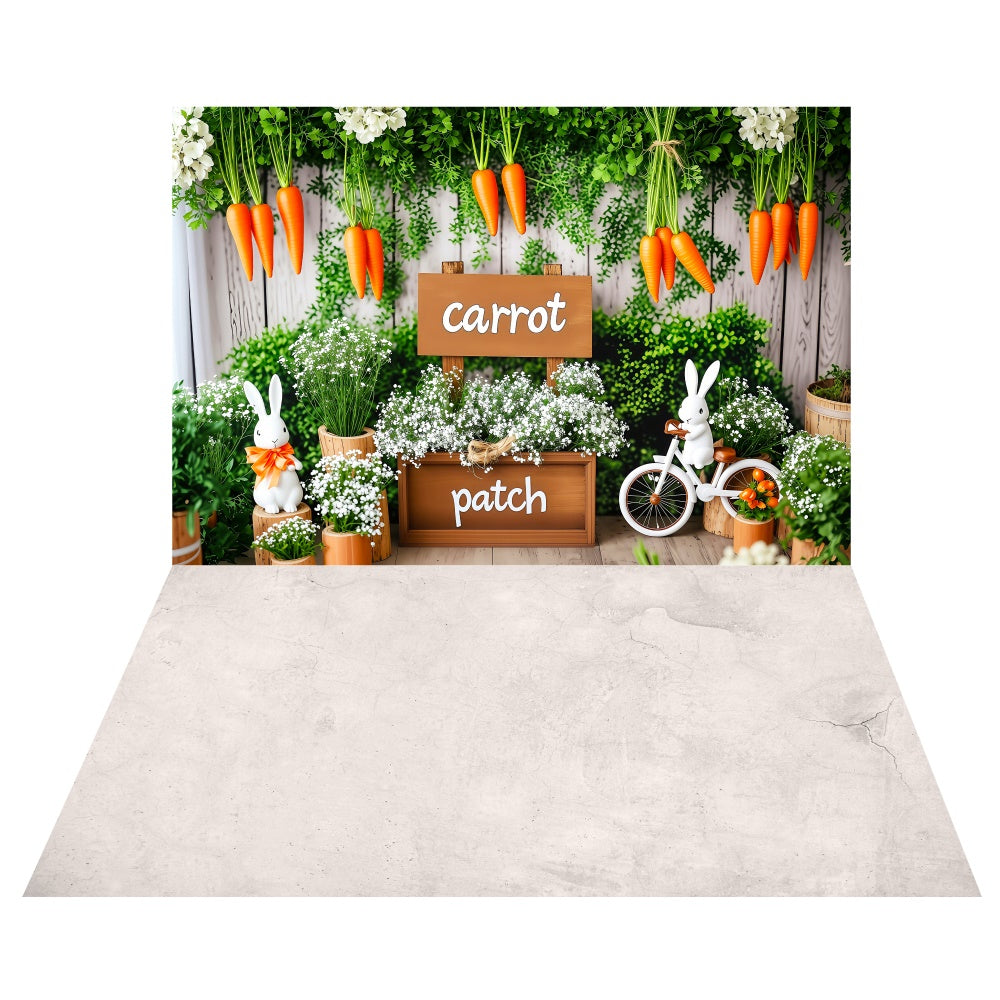 Frühlings-Oster-Karottenmarkt-Hintergrund+Leicht strukturierter Boden-Hintergrund LXX2-15