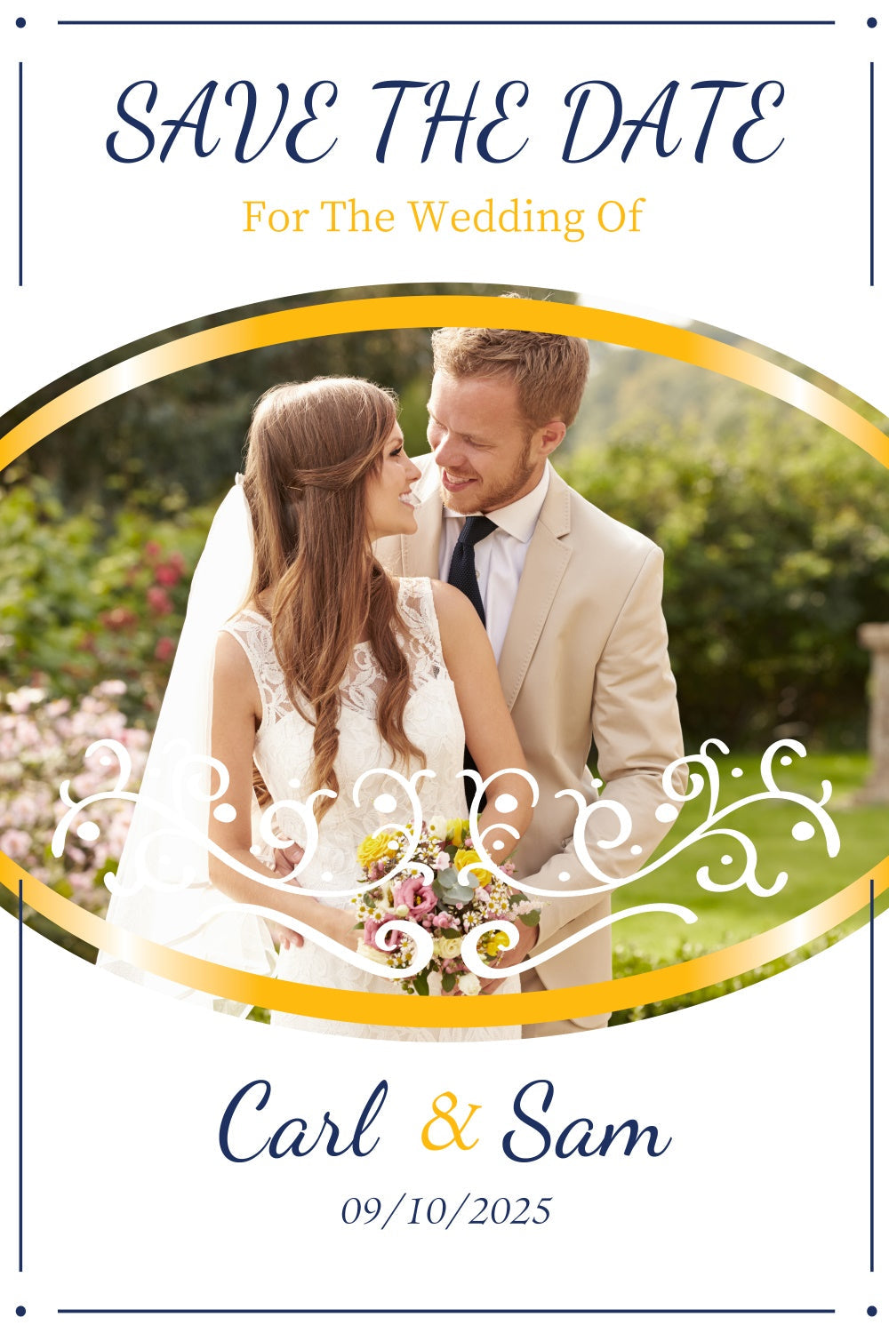 Personalisierte Hochzeitskulissen Luxuriöser goldener Rahmen Hintergrund LXX2-161