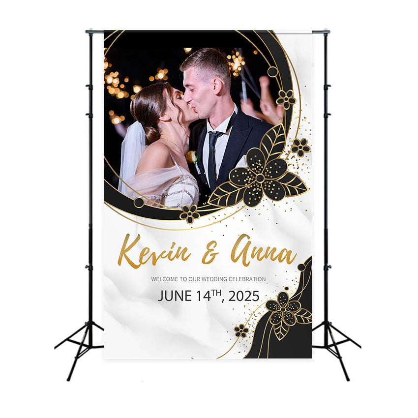 Personalisierte Hochzeit Backdrops Sparkling Night Kiss Backdrop LXX2-165