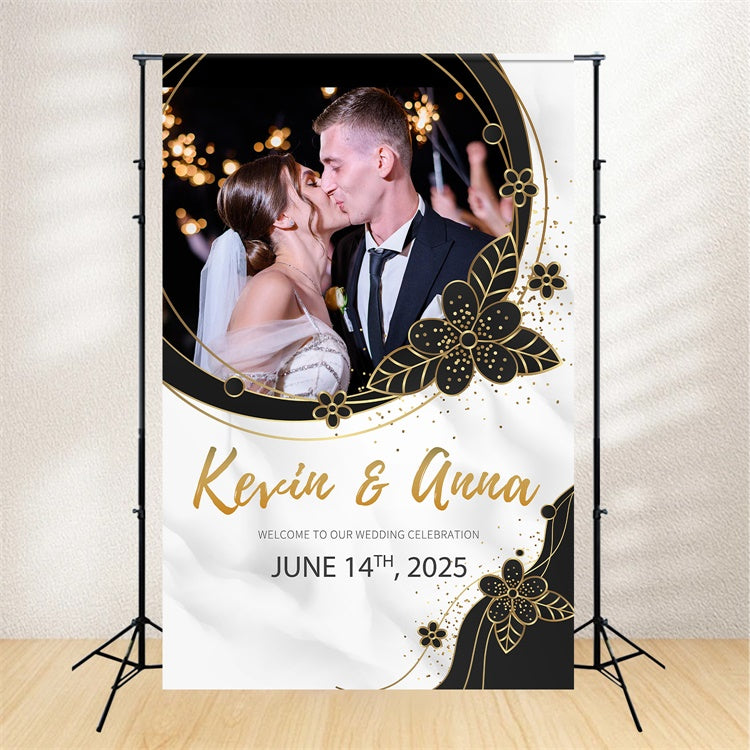 Personalisierte Hochzeit Backdrops Sparkling Night Kiss Backdrop LXX2-165