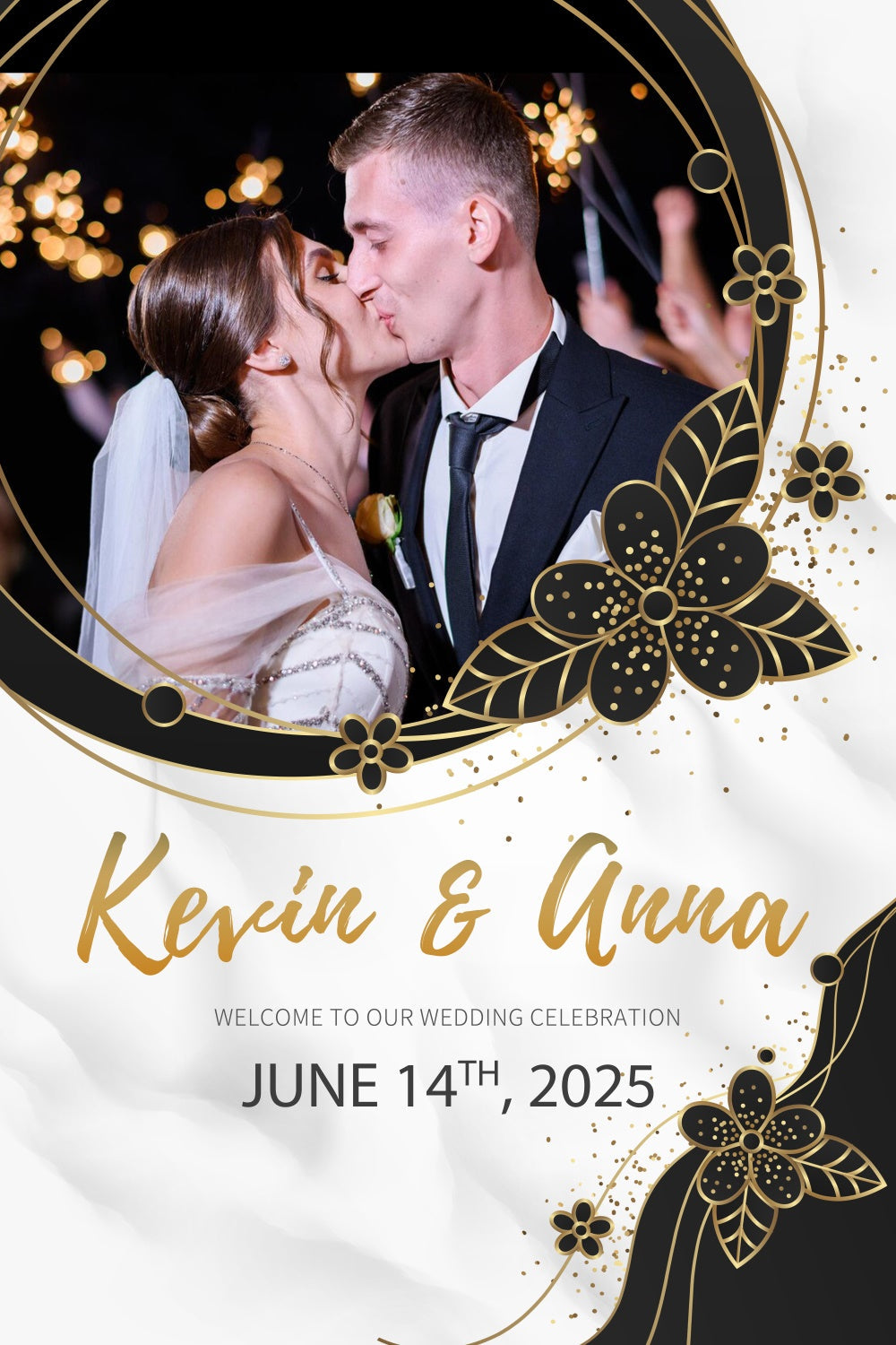 Personalisierte Hochzeit Backdrops Sparkling Night Kiss Backdrop LXX2-165