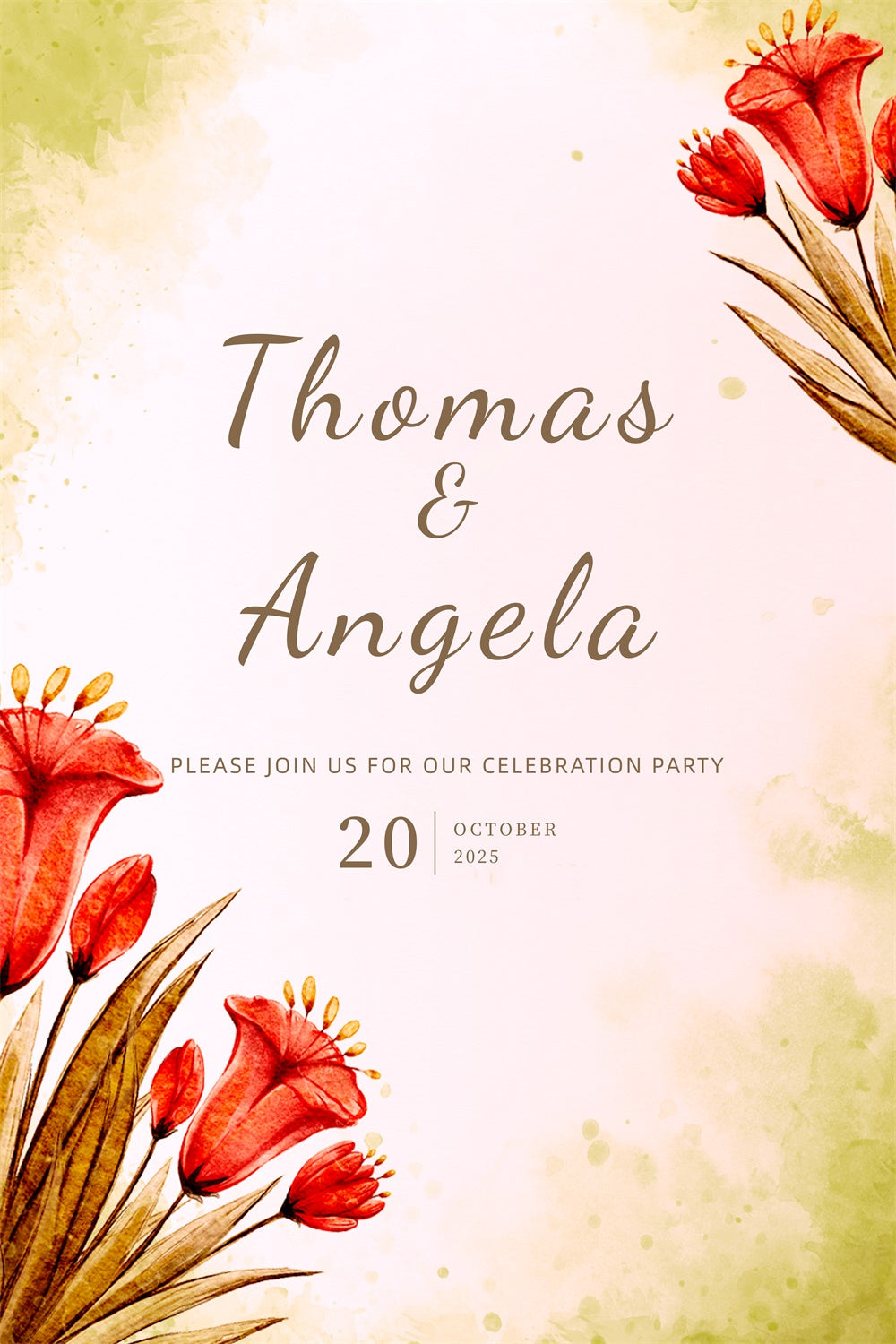 Custom Backdrop für Hochzeit Vibrant Aquarell Blumen Hintergrund LXX2-168